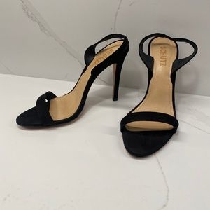 New, Never Worn, Schutz Luriane, Size 8, Black Slingbacks